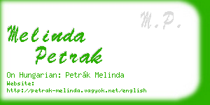 melinda petrak business card